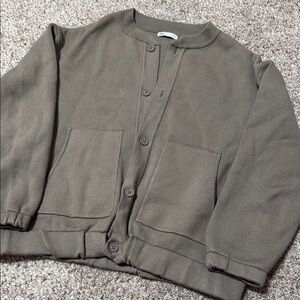 Zara Men’s Taupe Button-Up Cardigan